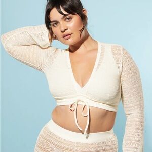 NWT Yitty Knit Slip Plunge Crop top